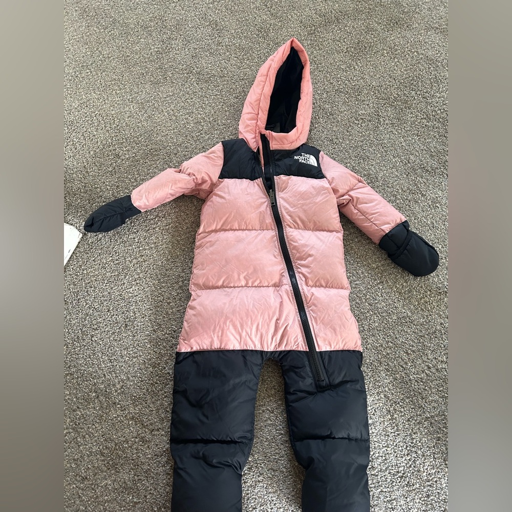 NorthFace 24month pink and black snowsuit